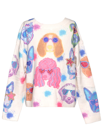 Baby Sara Dog Print Sweater - Ivory Multi SW-27403