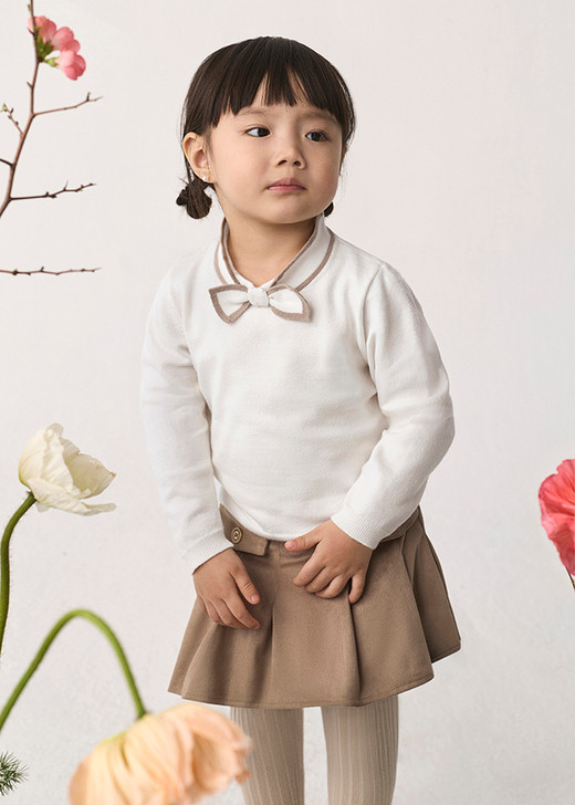 Abel & Lula Girl Suede Skirt Set - Beige (5521-2)