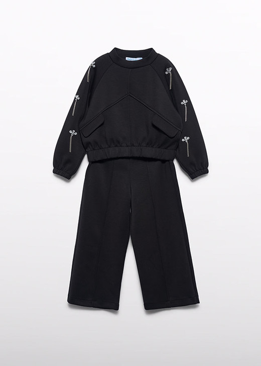 Abel & Lula Girl Jewel Knit Pants Set - Black (5772-3)