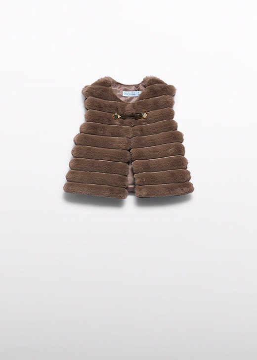 Abel & Lula Girl Fur Vest - Truffle (5870-6)