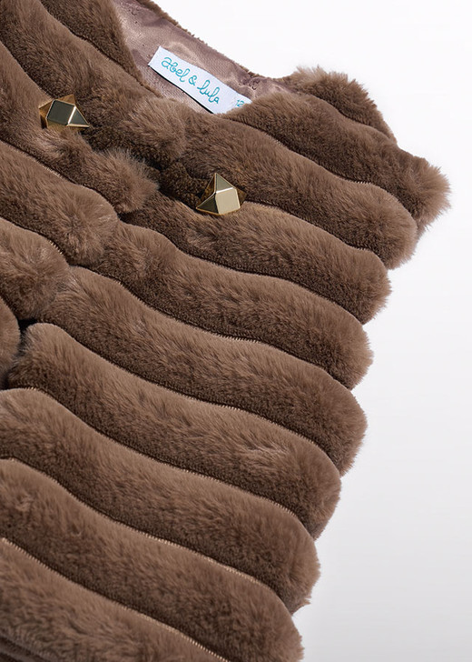 Abel & Lula Girl Fur Vest - Truffle (5870-6)