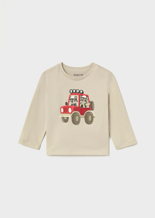 Mayoral Boy Long Sleeve T-shirt Cart - Stone (2012-95)