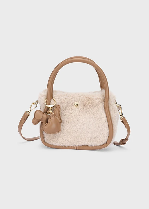 Mayoral Faux-fur Bag with Charms - Light Khaki (10320-16)