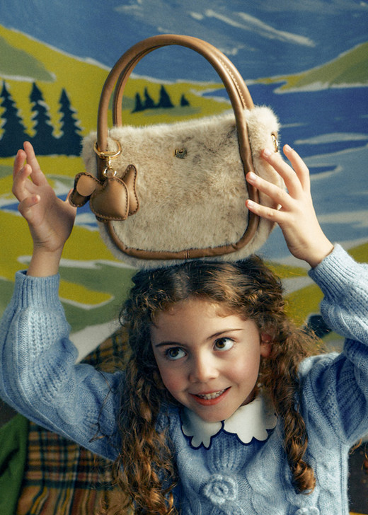 Mayoral Faux-fur Bag with Charms - Light Khaki (10320-16)