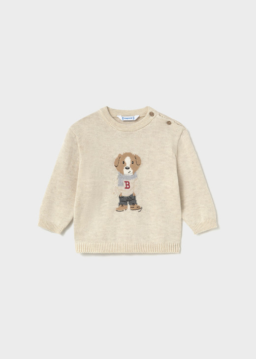 Mayoral Infant Boy Character Intarsia Sweater - Heather Stone (2377-87)