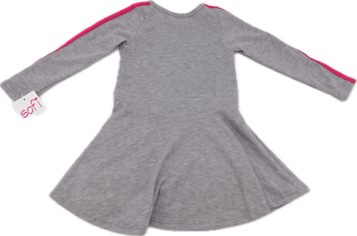 Sofi Long Sleeve Dress with Stripes - Heather Fuchsia SW-3365C