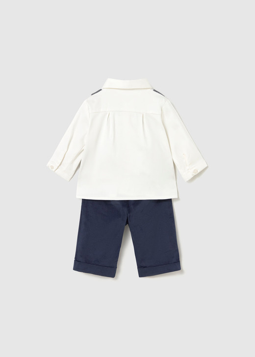 Mayoral Infant Boy Vest Shirt Pants Set - Navy (2524-90)