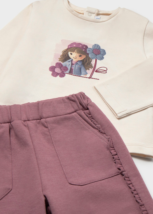 Mayoral Infant Girl 3 Piece Tracksuit - Violet V (2839-82)