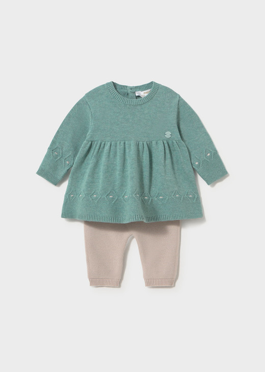 Mayoral Infant Girl Knit Leggings Set - Mineral (2701-54)
