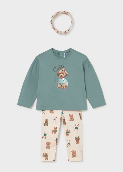 Mayoral Infant Girl Leggings and Headband Set - Lagoon (2780-68)