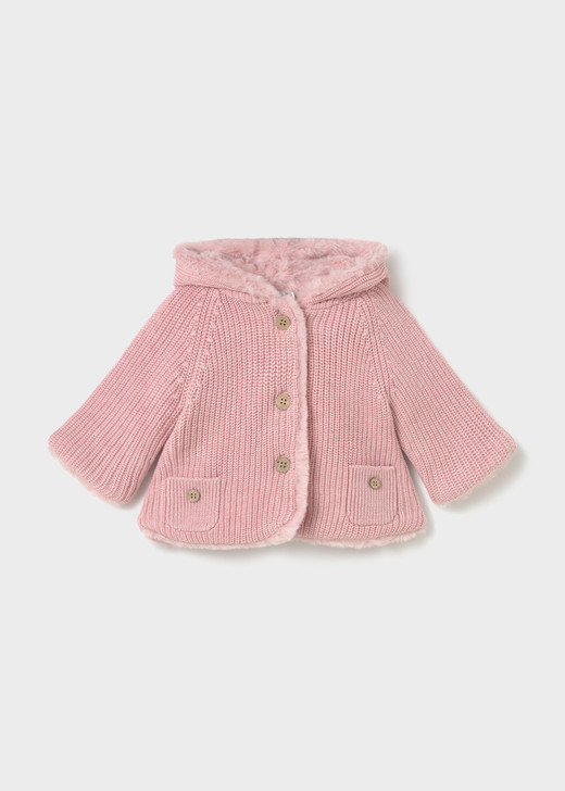 Mayoral Infant Girl Pompon Knit Cardigan - Heather Baby Rose (2302-78)