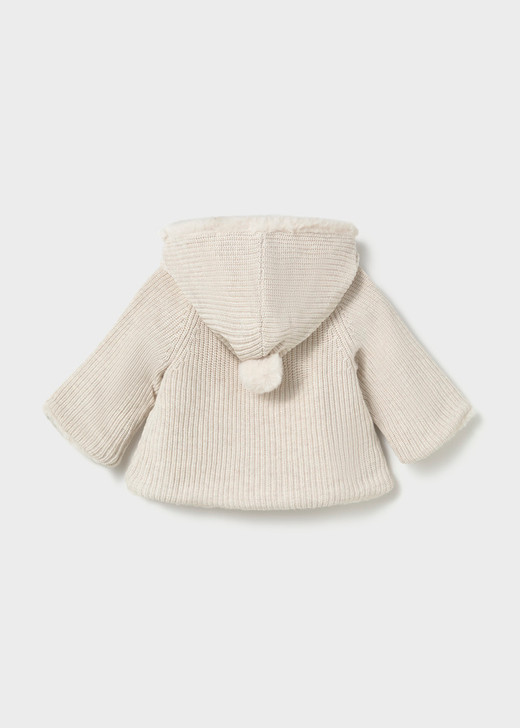 Mayoral Infant Girl Pompon Knit Cardigan - Heather Milk (2302-79)