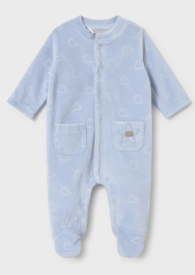 Mayoral Boy Velour Onesie - Sky (2765-078)