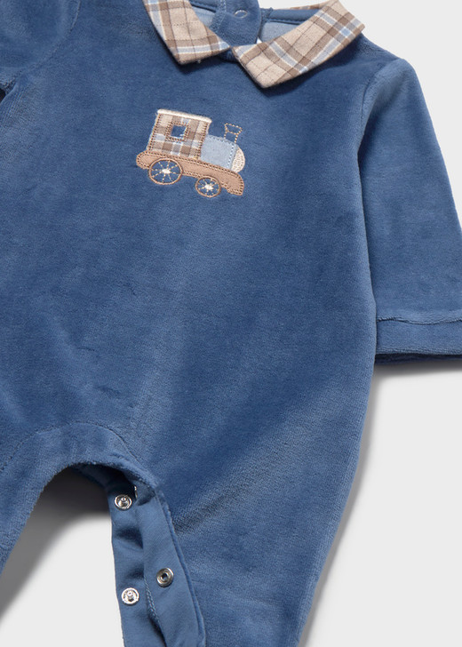 Mayoral Boy Velour Onesie - blueberry (2766-082)