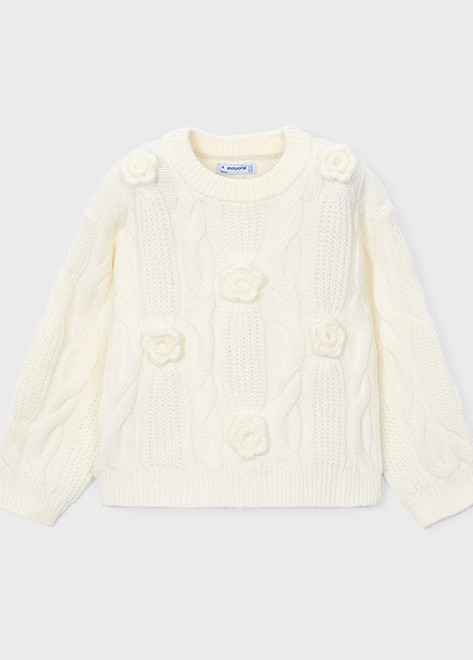 Mayoral Girl 3D Flower Sweater - Soy (4319-067)