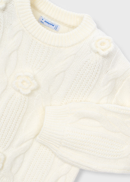 Mayoral Girl 3D Flower Sweater - Soy (4319-067)