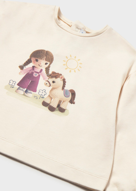 Mayoral Girl Long Sleeve Graphic T-shirt - Soy (2002-085)