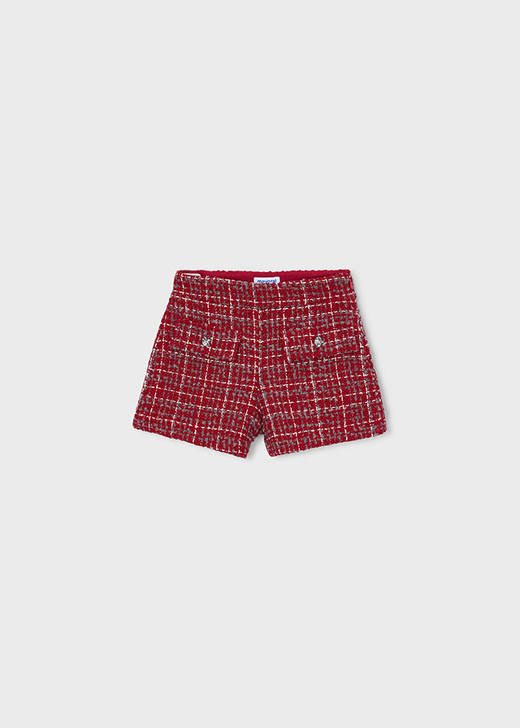 Mayoral Girl Tweed Shorts - Red (4230-038)