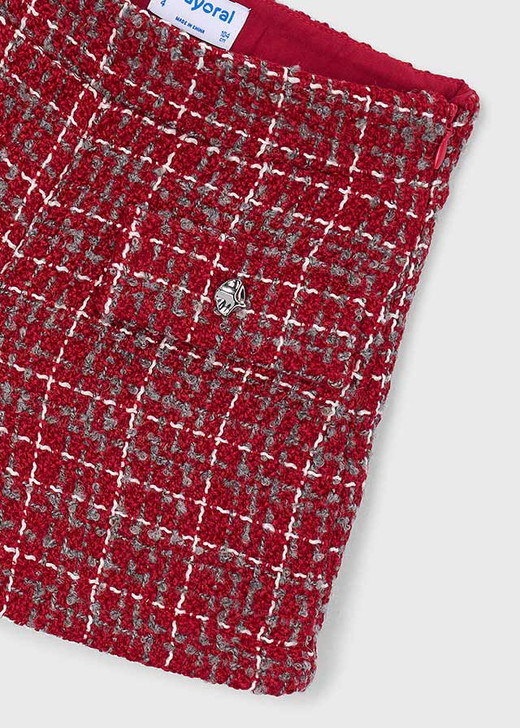 Mayoral Girl Tweed Shorts - Red (4230-038)