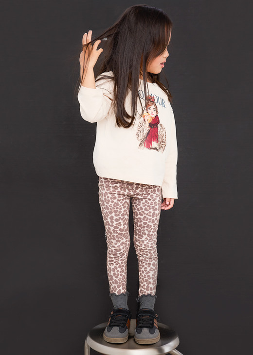 Mayoral Girl Printed Knit Leggings Set - Chestnut (4734-075)