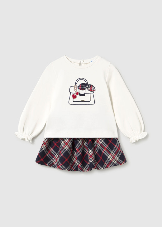 Mayoral Girl Plaid Skirt Set - Navy (2953-046)