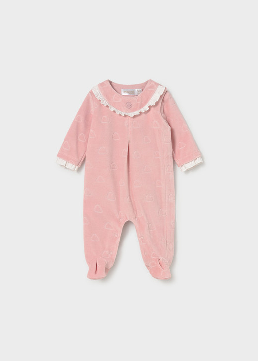 Mayoral Girl Velour Dressy Pajamas - Baby Rose (2749-067)