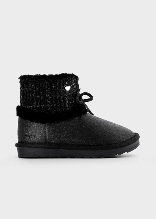 Mayoral Tie-Back Lined Boot - Black (44688-25)