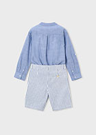 Mayoral - 2pc Linen Suiting Bermuda Set Indigo 3216
