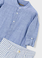 Mayoral - 2pc Linen Suiting Bermuda Set Indigo 3216
