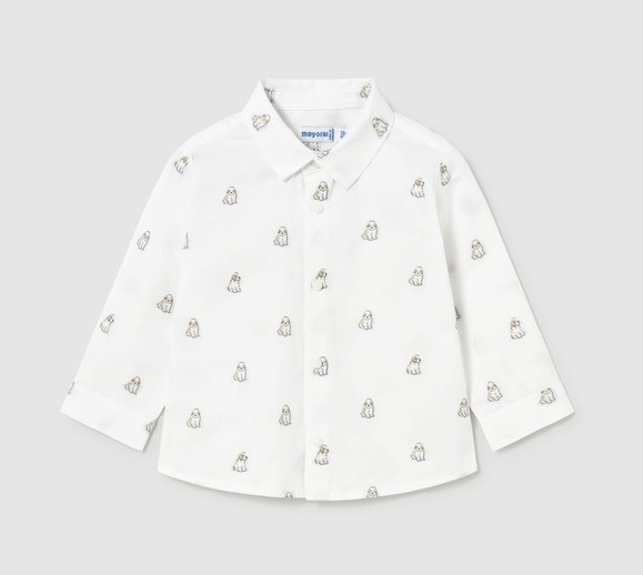 Mayoral Boy Long Sleeve Jacquard Shirt - Puppies (2113-51)