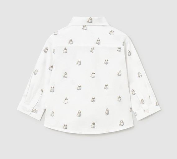 Mayoral Boy Long Sleeve Jacquard Shirt - Puppies (2113-51)