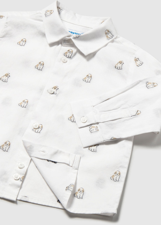 Mayoral Boy Long Sleeve Jacquard Shirt - Puppies (2113-51)