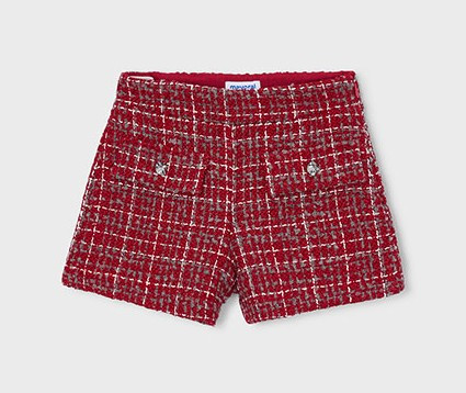 Mayoral Girl Tweed Shorts - Red (4230-38)