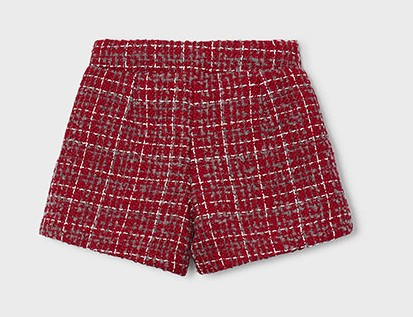 Mayoral Girl Tweed Shorts - Red (4230-38)