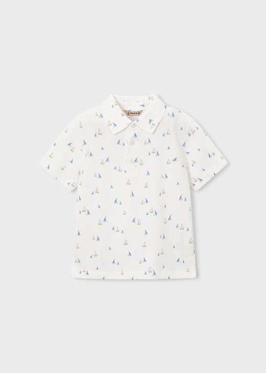 Mayoral - S/S Polo White Olive 3101