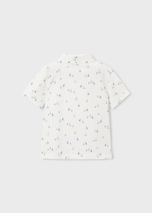 Mayoral - S/S Polo White Olive 3101