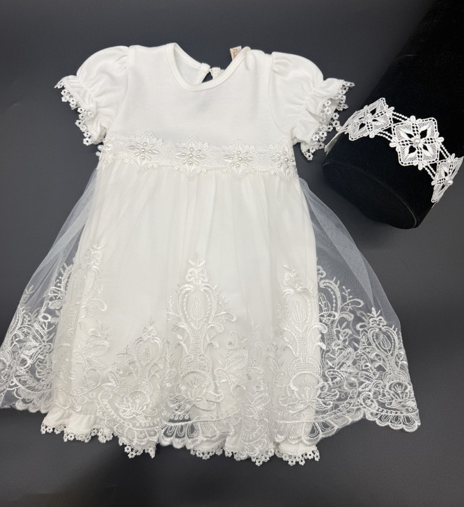 Princess Daliana - 2pc Romper w/Headband Off-white 90175
