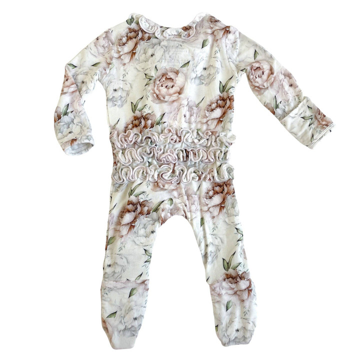 Rockin Royalty - Floral Dreams Convertible Two Way Zip Footie
