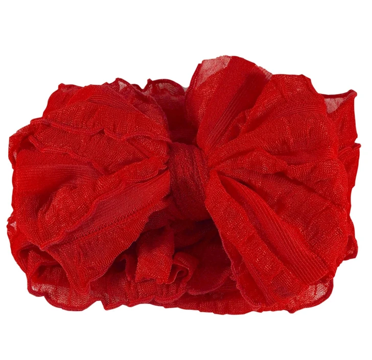 Rockin Royalty - Ruffled Headband Bright Red