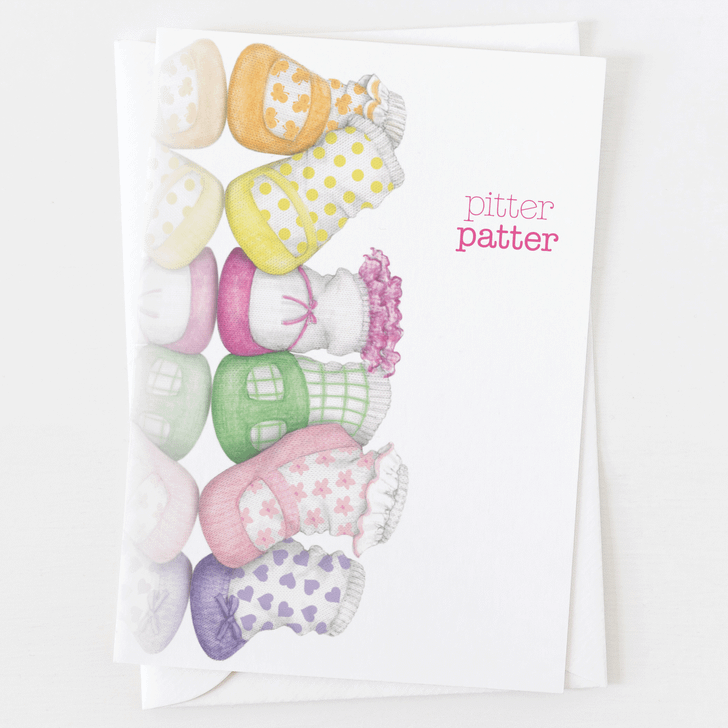Pitter Patter Girl Baby Greeting Card C_1619