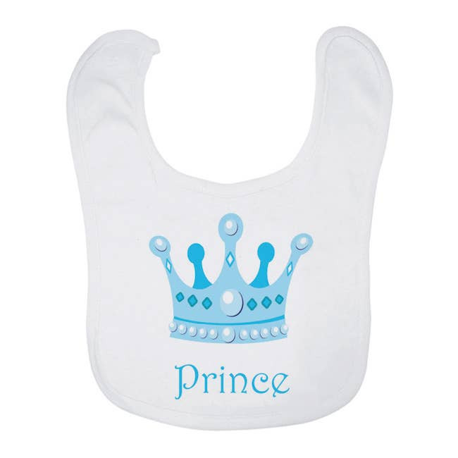 Baby Bib - Prince (blue crown)