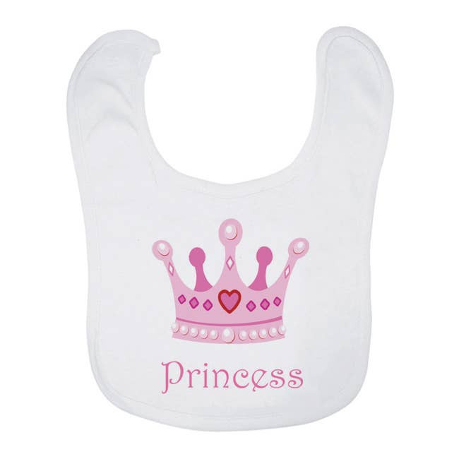 Baby Bib - Princess (pink crown)