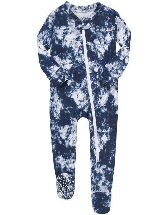 Cotton 2-Way Zip Baby Infant Footie Pajama-Prism Navy