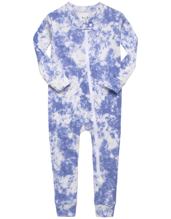 Cotton 2-Way Zip Baby Infant Footie Pajama-Prism Skyblue