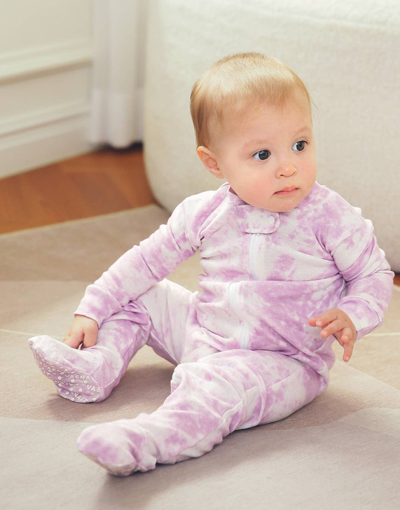 Cotton 2-Way Zip Baby Infant Footie Pajama-Prism Purple