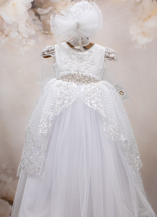 Piccolo Bacio - Couture Christening Gown - Victoria - Shantung
