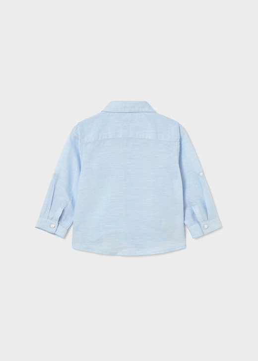 Mayoral  - L/s Linen Shirt 1118  Sky Blue