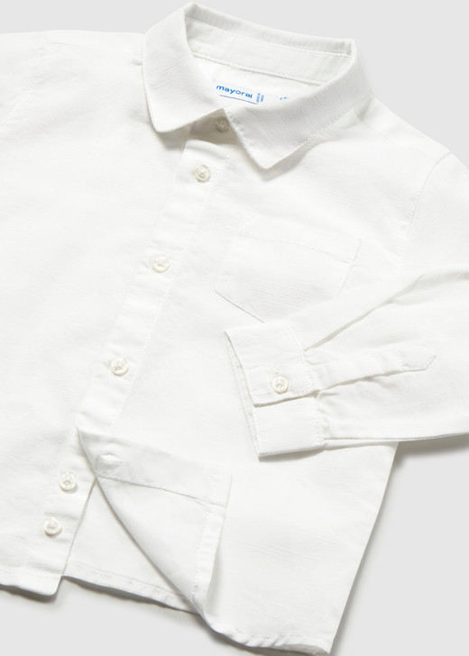 Mayoral - L/S Linen Shirt 1118 White