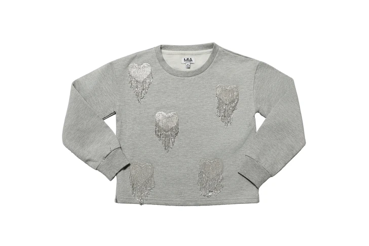 Mia NY Bling Sweatshirt Heather Gray SW-235
