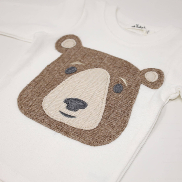 Oh baby! Two Piece Set - Teddy Bear Face - Cream